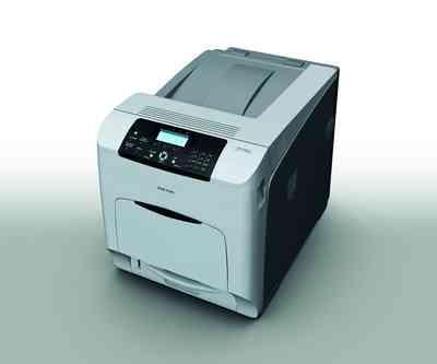 RICOH SP C440DN Цветен офис принтер Време за загряване: 46 s Формат на хартия: А4, А5, А6, B5, B6 Скорост на печат: Ч/Б и цветен: 40 ppm Максимален капацитет за зареждане с хартия: 2 300 листа Тегло