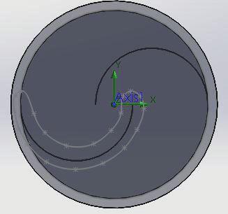 Прието е изчислителната област (Computational Domain) да е равнинна (2D симулация), като пресича средното сечение на ротора. Фиг. 3. Фрагмент на сечение от хоризонталната равнина. Фиг. 4.