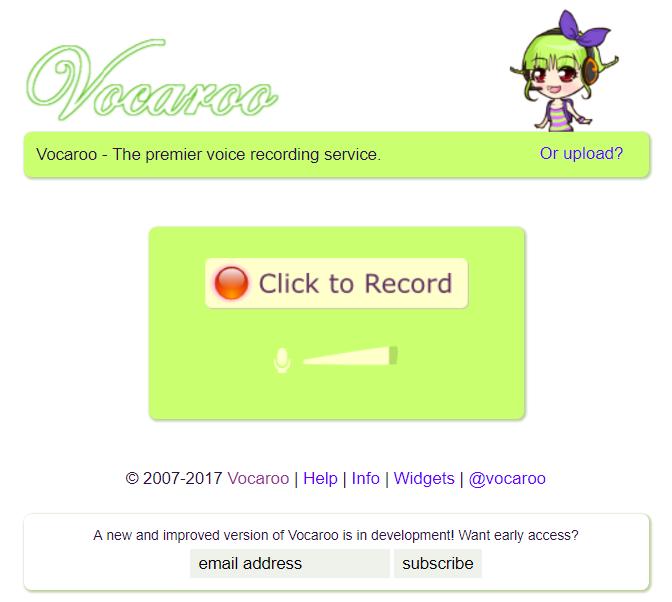 Платформа vocaroo.com. Чрез нея се тренира произношение по езици.