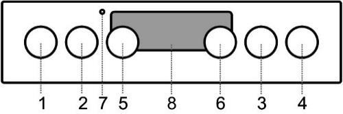 КОНТРОЛЕН ПАНЕЛ (в зависимост от модела) защото кондензацията, която се получава под дъното на съда може да предизвика корозия. 1. Копче за зона за готвене, предна лява 2.