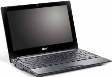 Netbooks Acer AO522-C5Dkk Компактен модел с Windows 7 Starter и 250GB твърд диск SATA II.