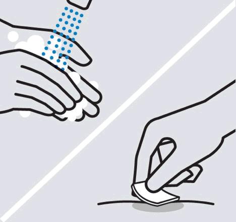 Измийте ръцете си Измийте добре ръцете си със сапун и топла вода. Почистете мястото за инжектиране Почистете избраното място за инжектиране с тампон със спирт и го оставете да изсъхне.
