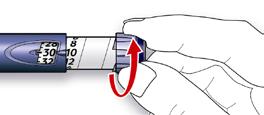 Сменете иглата и опитайте отново. Ако не излиза инсулин след смяна на иглата, Вашата SoloStar може да е повредена. Не използвайте тази SoloStar. Стъпка 4.