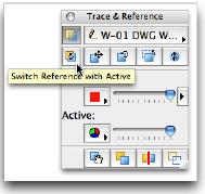В палитрата с инструменти Trace & Reference щракнете върху бутона Switch Reference with Active (Превключи Референтния с Активния), за да превключите на работния лист. 9.