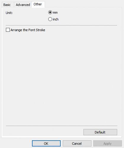 Директен печат от друг софтуер за Windows Раздел Others (Други) 11 Можете да промените мерната единица ( mm (мм) или inch (инч).
