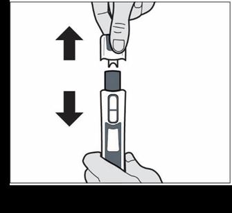 Така писалката може да се блокира. Стъпка 6: Инжектиране a. Хванете писалката над мястото на инжектиране.