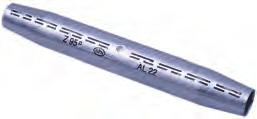 АЛУМИНИЕВИ СЪЕДИНИТЕЛИ УСТОЙЧИВИ НА ОПЪН съгласно DIN 48 085 за алуминиев проводник 1-22 kv Материал: до 95 mm 2 : чист алуминий от 120 mm 2 : легиран алуминий (AlMgSi1) Покритие: няма Означение
