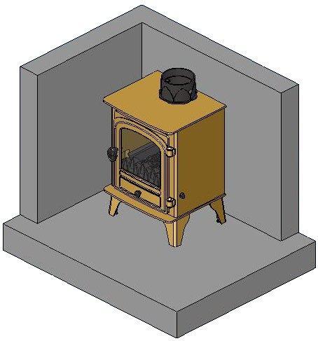 Разстояния За добрата работа на печката е необходимо около нея да остане минимално свободно пространство от 150 мм отстрани и отгоре и 50 мм отзад.