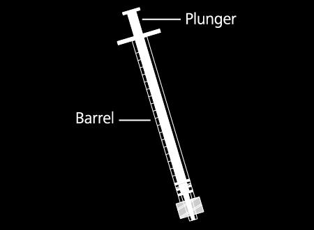 Тяло Бутало Спринцовка с бутало с малко мъртво пространство (ММП) Важно: За инжектиране на количество до 1 ml използвайте спринцовка с бутало с ММП с обем 1 ml.