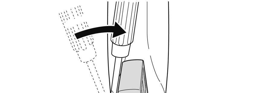 на педала. Монтаж Илюстрацията показва десен педал. 1.