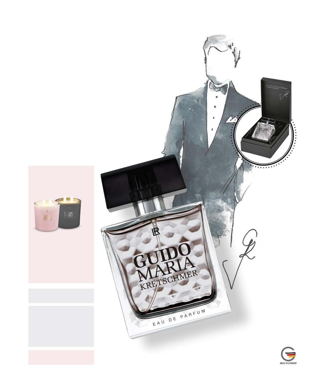Haute parfum за мъже by Guido Maria Kretschmer Както дамският аромат, така и мъжкият аромат носи почерка на дизайнера: елегантен, висококачествен, непреходен и автентичен.