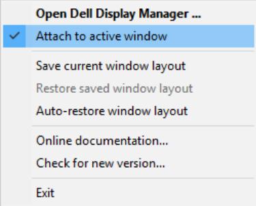 Прикрепете DDM към активен прозорец (само Windows 10) Иконата DDM може да се прикрепи към активния прозорец, върху който работите. Щракнете върху иконата за лесен достъп до функциите по-долу.