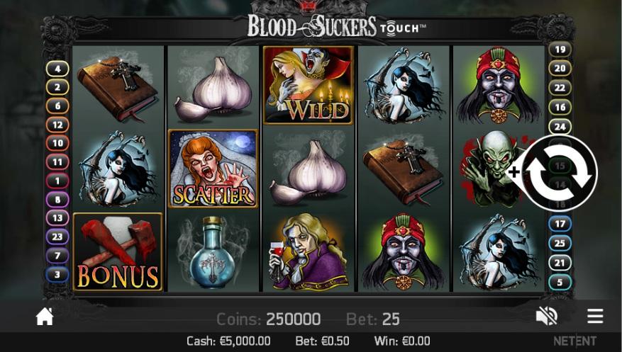 BLOOD SUCKERS TOUCH Тип на играта: Touch Game Възвръщаемост за играча: 98.