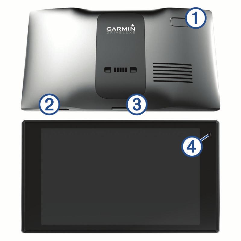 Garmin DriveLuxe 50 Общ преглед на устройството Бутон Вкл.