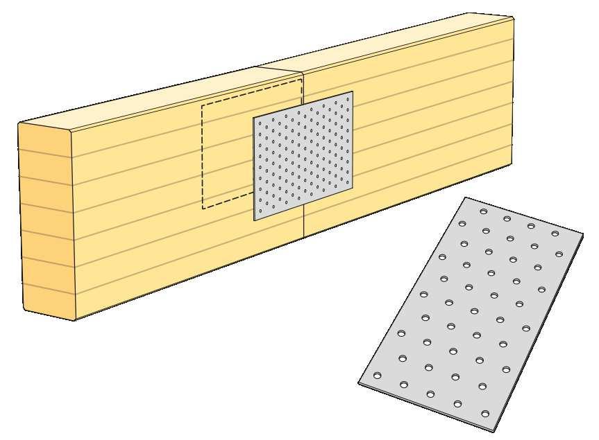 В съвременните дървени консрукции широко разпространено е използването на стоманени планки за връзка между два или повече елемента.