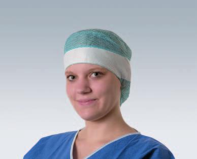 Foliodress Cap Rondo/Rondo Plus Еднократни хирургични шапки-кепе от нетъкан материал, въздухопрпускливи. Подходящи за хора с къса коса; усилени ръбове.
