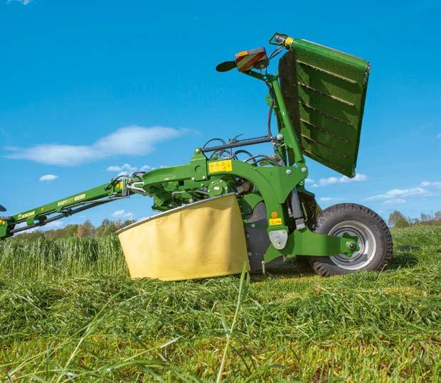 When the belts are out of work, the mower produces either wide or compact single swaths.