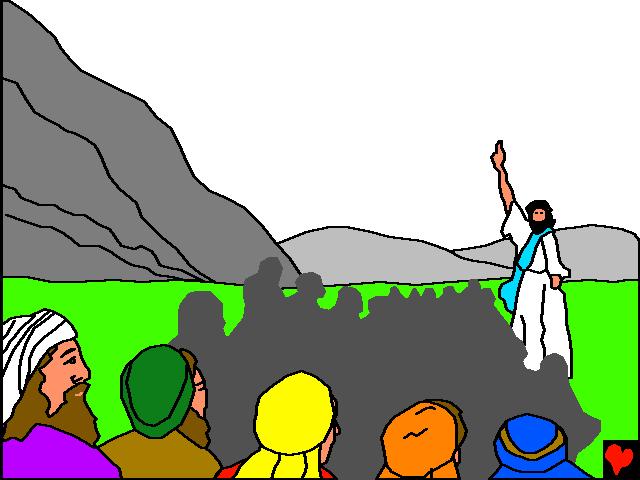 Исус завел учениците Си в едно безлюдно място икатоседнал, започнал да ги поучава.