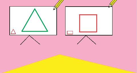 ИКТ в учебния процес щракване върху единия се изчертава квадрат. При щракване върху другия се изчертава равностранен триъгълник (фигура 6). Фигура 6.