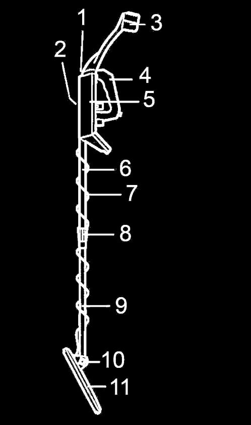 Преглед на устройството: 1. Жак за слушалки 2. Капак на батериите (26) 3. Подлакътник (13) 4.Четвърта дръжка (8/10) 5. Контролен панел 6. Горна основа (15) 7. Кабел (25) 8.