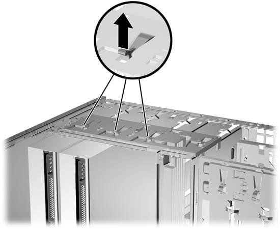 Промяна от Minitower (вертикална) на настолна конфигурация 1. Отстранете/освободете всички защитни механизми, които пречат на отварянето на компютъра. 2.