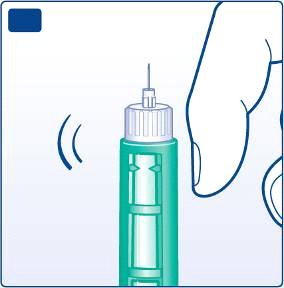 На върха на иглата трябва да се появи капка инсулин. Ако това не стане, сменете иглата и повторете процедурата не повече от 6 пъти.