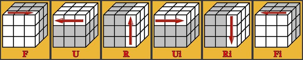 централното кубче в горния слой, изпълнете следната формула: Вариант 4: Ако вашият куб е в този вариант - няма нито едно средно кубче с жълт цвят в горния слой, изпълнете формулата от Вариант 3 (жълт