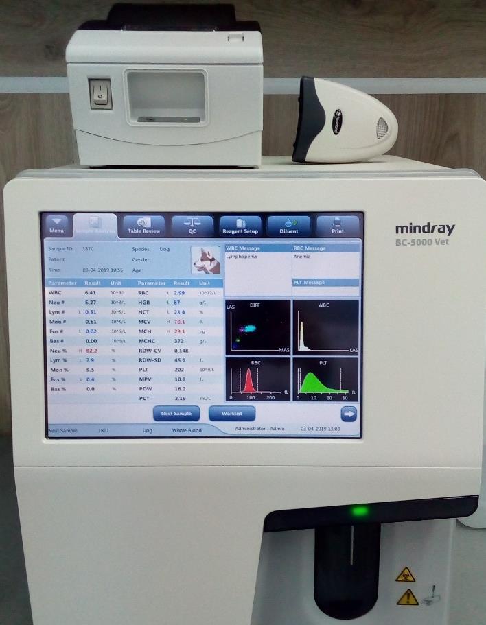 Mindray BC - 5000 Vet Най-ново поколение 5-Diff автоматичен хематологичен анализатор 13 типа животни
