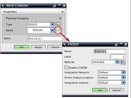 Отменяне на колектора В симулационния файл могат да се отменят физичните свойства определени в колектора в FEM файла.