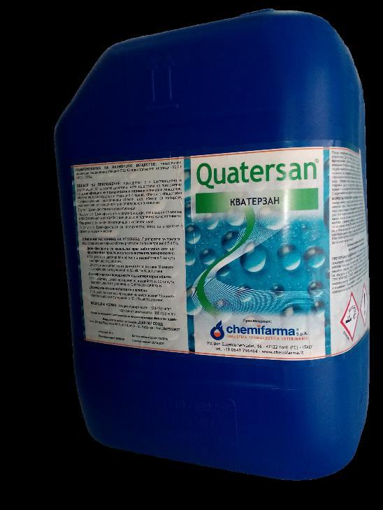QUATERSAN има силна проникваща способност (съдържа ПАВ, които намаляват повърхностното напрежение) и е подходящ за почистване и дезинфекция на всякакви повърхности.