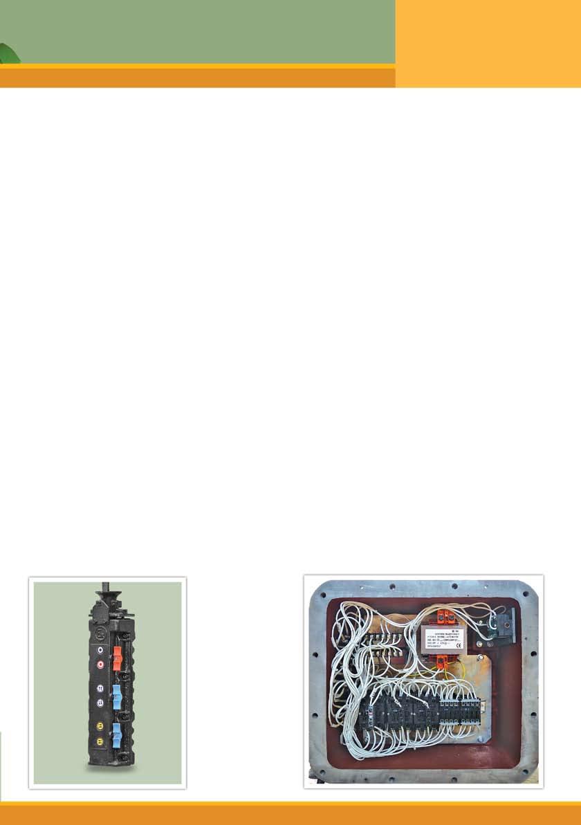 8. БЛОК ЗА УПРАВЛЕНИЕ Състои се от тяло с две взривонепроницаеми камери с маркировка: (Ех) d IIB T5 или (Ех) d IIC T5. В първата е разположена електроапаратурата, а във втората - входните устройства.