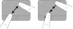 ЗАБЕЛЕЖКА: ЗАБЕЛЕЖКА: Скоростта на превъртане се контролира от скоростта на пръстите. Превъртането с два пръста е фабрично включено.