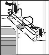 5.7 Рафт на врата Разместване рафтовете на вратата u Свалете рафта съгласно фигурата.