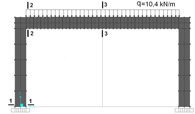 Зид без отвори В таблица 1 са дадени резултатите за разрезните усилия в стоманобетонната рамка от класическото решение, при което зидът е заместен с равномерно разпределен товар с