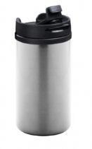 59 AP781215- Stainless steel, double wall thermo mug with coloured plastic parts, in gift box. 450 ml.