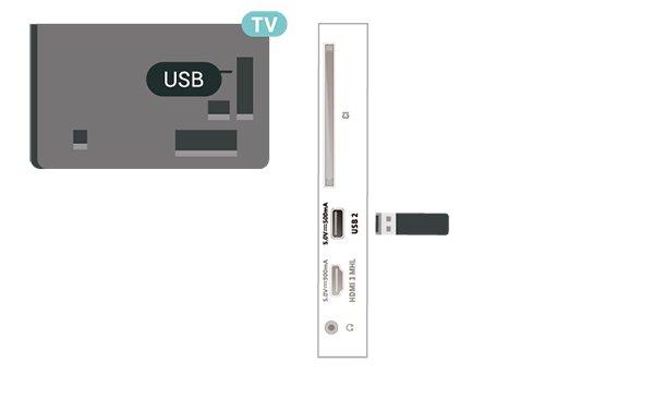 Ако искате да запишете предаване с данни от ТВ справочник от интернет, трябва да имате интернет връзка, инсталирана на телевизора ви, преди да монтирате твърдия диск с USB.