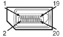 Конектор на порта на дисплея Номер на краче 1 ML0(p) 20-щифтов от страна на свързания сигнален кабел 2 GND (земя) 3 ML0(n) 4 ML1(p) 5 GND (земя) 6 ML1(n) 7 ML2(p) 8 GND