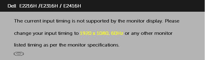 Съобщения на екрана OSD Ако мониторът не поддържа даден режим на разрешителна способност, извежда се следното съобщение: То означава, че мониторът не може да се синхронизира със сигнала, получаван от