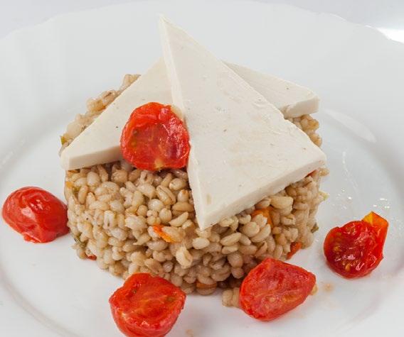 lv STEAMED PEARL BARLEY WITH DELISHU VEGAN CHEESE AND CHERRY TOMATOES CONFIT АГНЕШКИ
