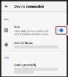 Свързване One-touch (NFC) със смартфон с Android Когато допрете слушалките до смартфон, те се включват автоматично, сдвояват се и установяват Bluetooth връзка.