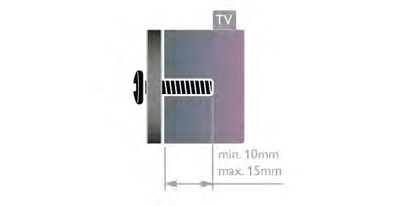 2 Монтаж 2.1 Монтиране на телевизора на стойка и на стената Стойка за телевизор Вижте указанията за монтиране на стойката за телевизора в ръководството за бърз старт, приложено към телевизора.