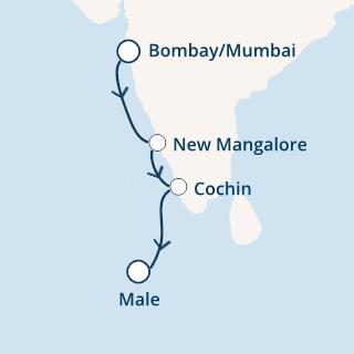 И Н Д И Я, М А Л Д И В И Кораб: Costa Victoria Пристанище: Мумбай, Индия