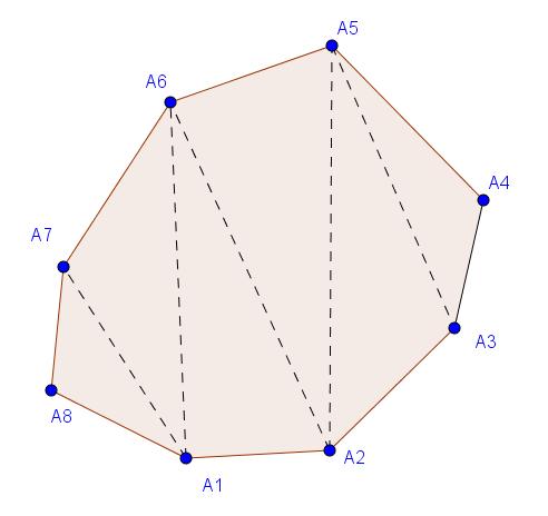 Решения на задачите от Тема на месеца за м. март 2018 Даден е многоъгълник, който трябва да бъде нарязан на триъгълници.