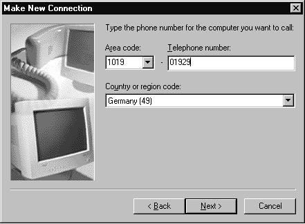 42 Интернет достъп с Dial-Up Network (за Windows 98 и Me) В Area code и Telephone number въведете