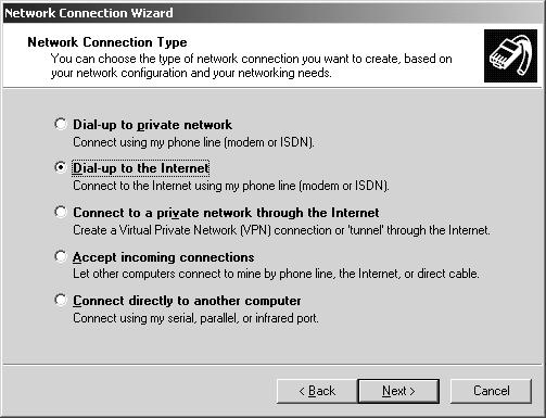 50 Интернет достъп с Dial-Up Network (за Windows 2000) Продължете с Next.