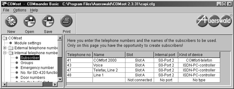 PBX Configuration 7 PBX CONFIGURATION За инсталирането на драйвера, за настройката на достъпа до Интернет, както и за конфигурирането на Auerswald COMsuite, се нуждаете от някои телефонни номера,