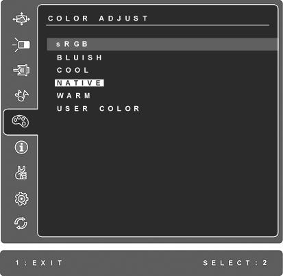Орган за управление Обяснение Color Adjust (Цветовата настройка) предлага няколко режима за настройка на цветовете, вкл.