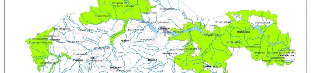 Карта А3-8 Зони за защита на водите в басейна на р.