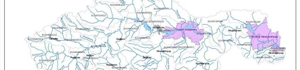 Карта А3-9 Зони за защита на водите в басейна на р.