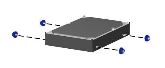 Инсталиране на 3,5-инчов SATA твърд диск във вътрешно гнездо за устройства ЗАБЕЛЕЖКА: Системата не поддържа твърди дискове с интерфейс Parallel ATA (PATA).